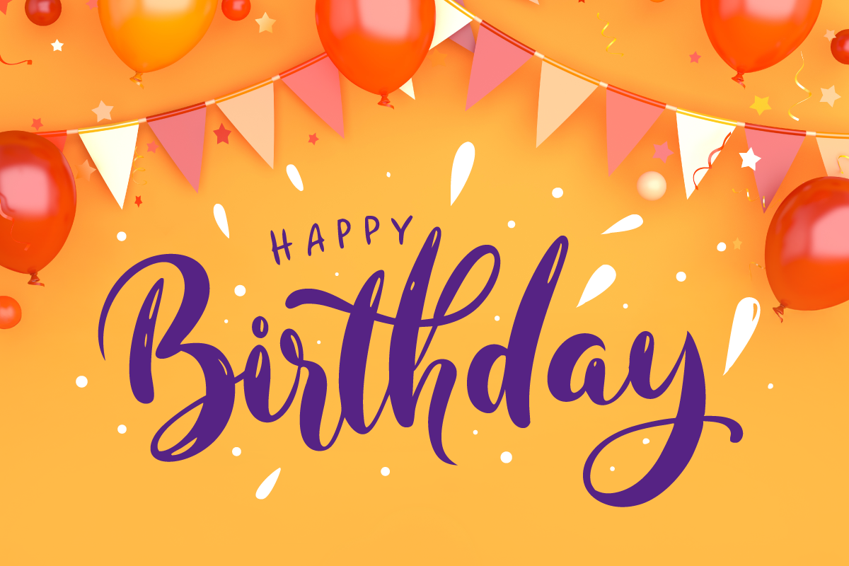 a bee and happy b-day text