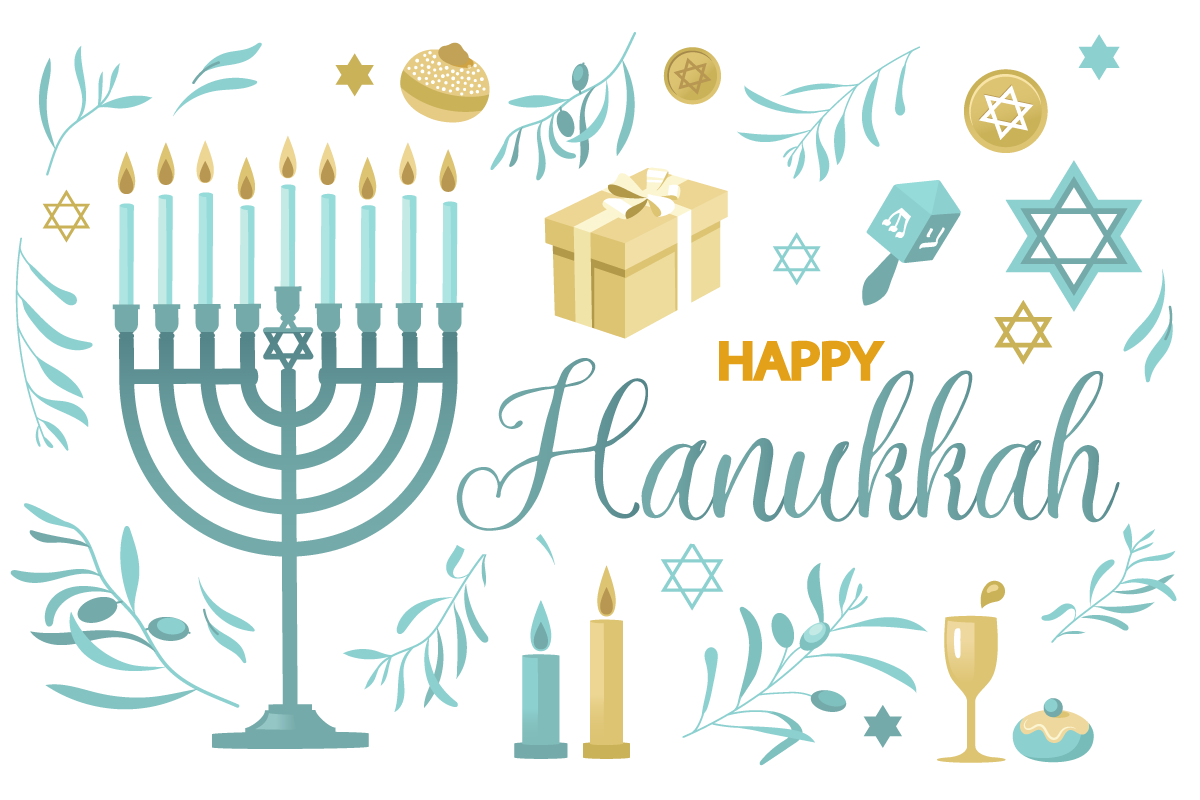 plain background with happy hanukkah text
